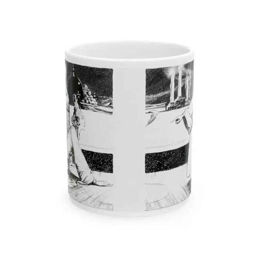 Fu Manchu's Bride, Part 8 Illustration, Collier's, June 24, 1933 - White Coffee Mug 11oz - Go Mug Yourself