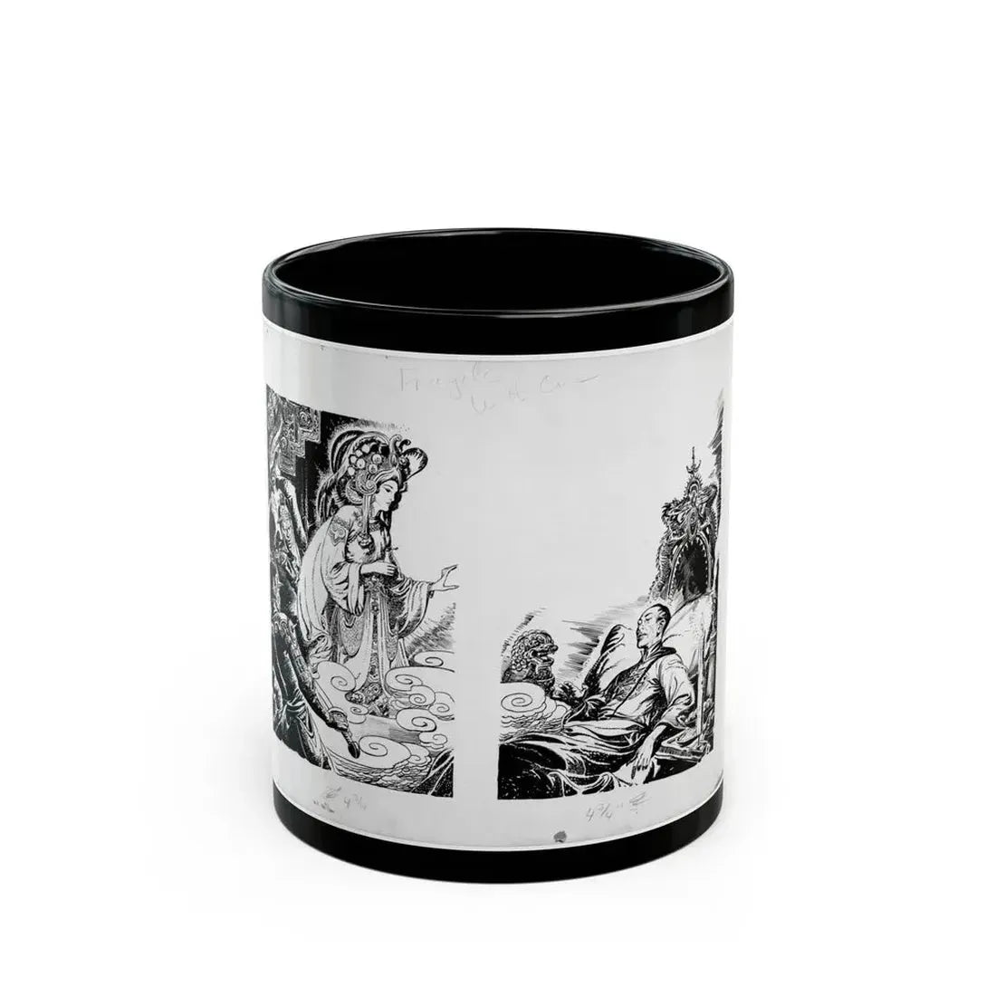 Fu Manchu stories by Sax Rohmer Illustration - Black Coffee Mug 11oz - Go Mug Yourself