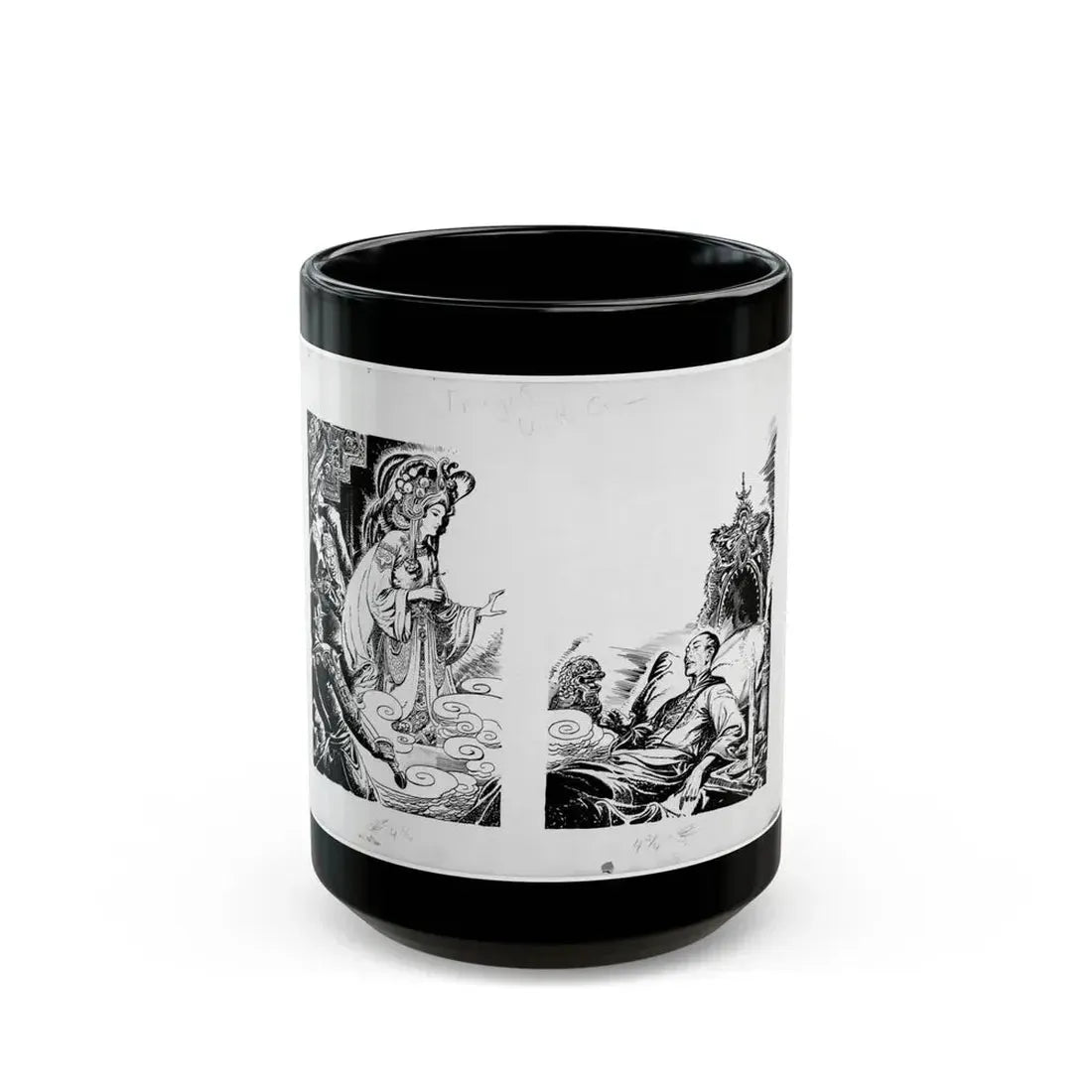 Fu Manchu stories by Sax Rohmer Illustration - Black Coffee Mug 15oz - Go Mug Yourself