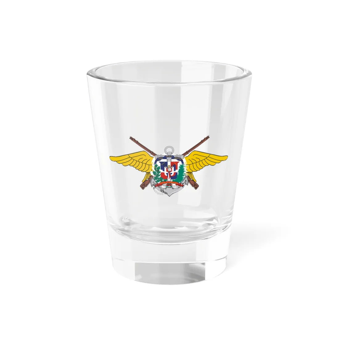 FUERZASARMADASDOMINICANAS 3 (Dominica) (Coat of Arms) Shot Glass 1.5oz 1.5oz - Go Mug Yourself