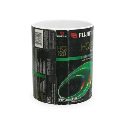 FUGIFILM HQ120 BLANK VIDEO TAPE (VHS COVER) - White Coffee Mug 11oz - Go Mug Yourself