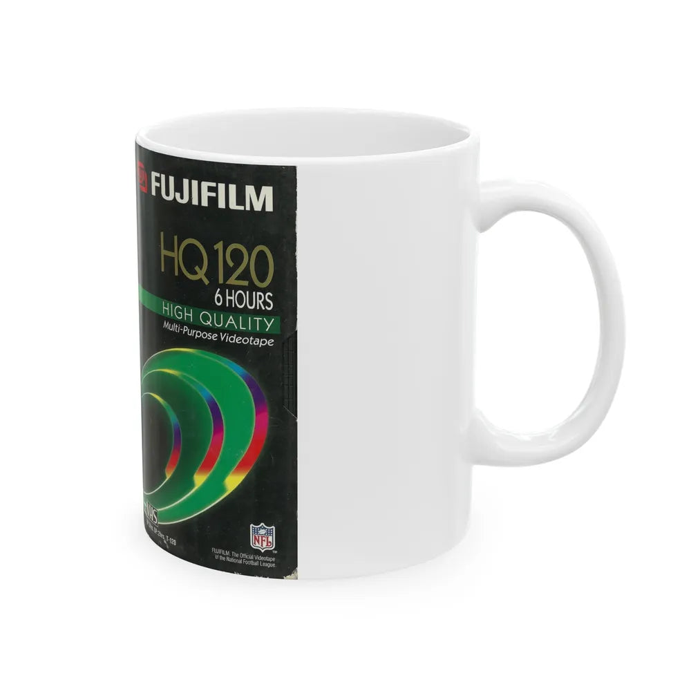 FUGIFILM HQ120 BLANK VIDEO TAPE (VHS COVER) - White Coffee Mug-Go Mug Yourself