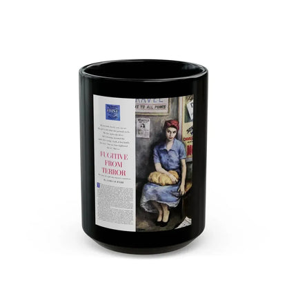 Fugitive From Terror (1), Saturday Evening Post, April 9, 1949 - Black Coffee Mug 15oz - Go Mug Yourself