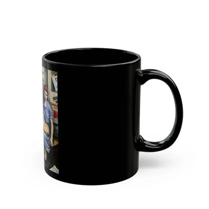 Fugitive From Terror (1), Saturday Evening Post, April 9, 1949 - Black Coffee Mug - Go Mug Yourself