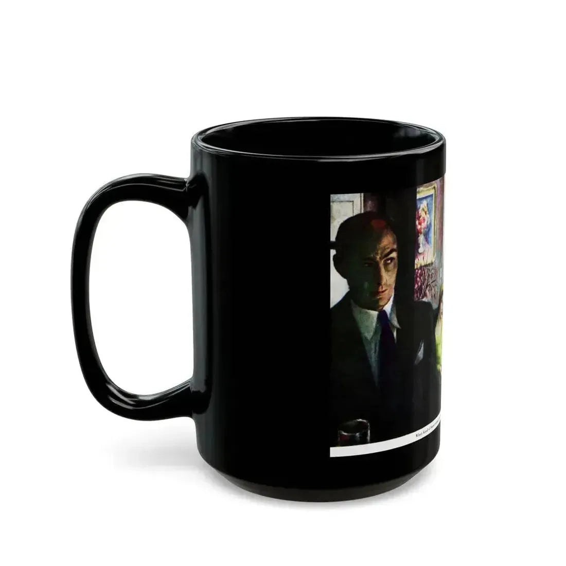 Fugitive From Terror (2), Saturday Evening Post, April 9, 1949 - Black Coffee Mug - Go Mug Yourself