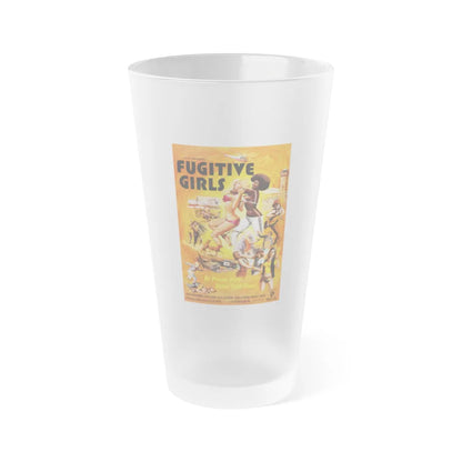 FUGITIVE GIRLS 1974 Movie Poster - Frosted Pint Glass 16oz-16oz-Frosted-Go Mug Yourself