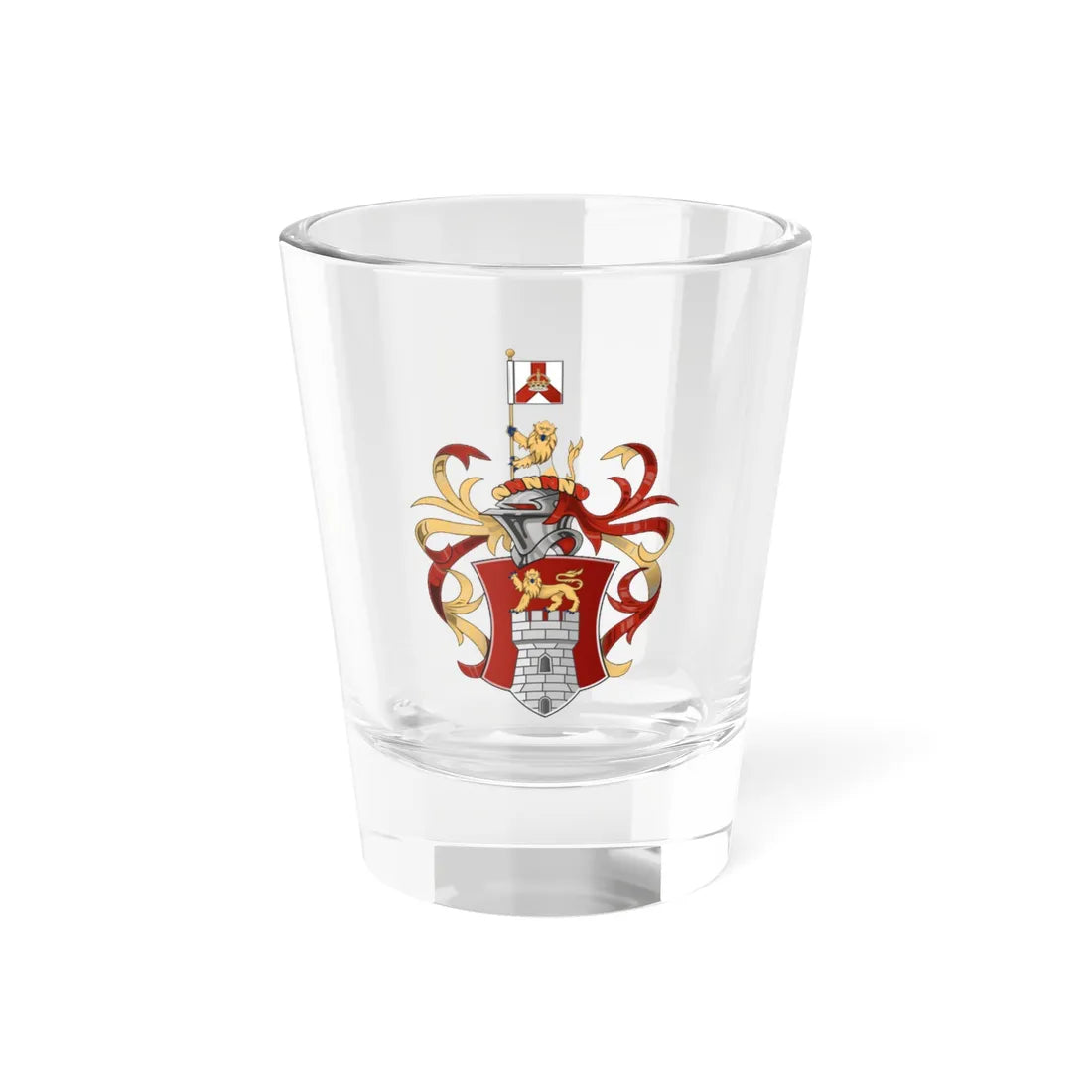 Full coat of arms of the Colony of Singapore 1948-1959 (Singapore) (Coat of Arms) Shot Glass 1.5oz 1.5oz - Go Mug Yourself