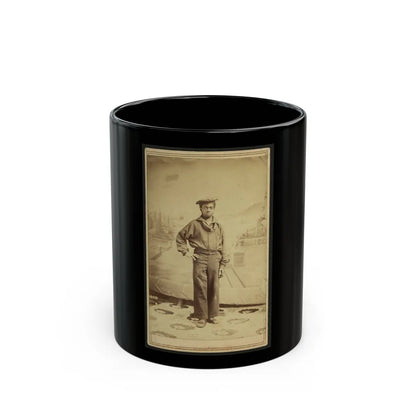 Full-Length Portrait Of An African American Sailor, Facing Front (U.S. Civil War) Black Coffee Mug-11oz-Go Mug Yourself