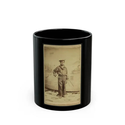 Full-Length Portrait Of An African American Sailor, Facing Front (U.S. Civil War) Black Coffee Mug 11oz - Go Mug Yourself