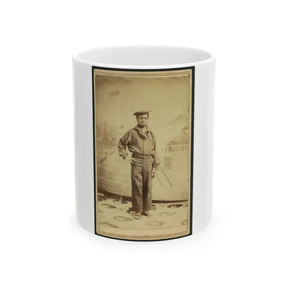 Full-Length Portrait Of An African American Sailor, Facing Front (U.S. Civil War) White Coffee Mug 11oz - Go Mug Yourself
