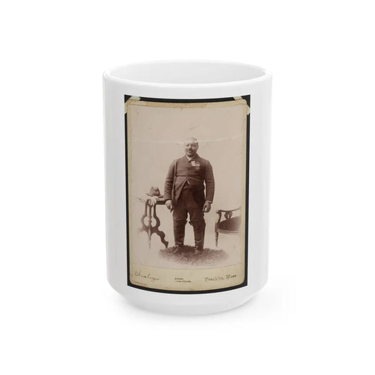 Full-Length Portrait Of An African American Veteran And Gar Member, Standing On Rug Between Table And Chair (U.S. Civil War) White Coffee Mug-15oz-Go Mug Yourself