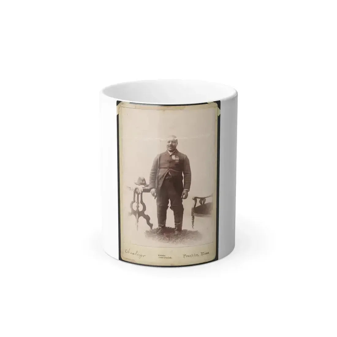 Full-Length Portrait of an African American Veteran and Gar Member, Standing on Rug Between Table and Chair (U.S. Civil War) Color Changing Coffee Mug 11oz Default Title 11oz - Go Mug Yourself