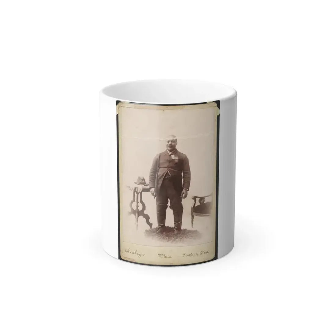 Full-Length Portrait of an African American Veteran and Gar Member, Standing on Rug Between Table and Chair (U.S. Civil War) Color Changing Coffee Mug 11oz Default Title 11oz - Go Mug Yourself