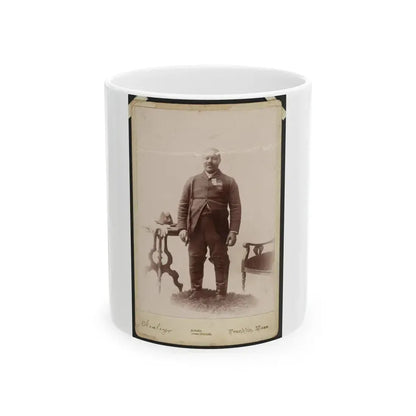 Full-Length Portrait Of An African American Veteran And Gar Member, Standing On Rug Between Table And Chair (U.S. Civil War) White Coffee Mug 11oz - Go Mug Yourself