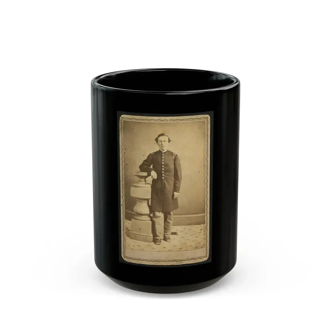 Full-Length Portrait Of An Unidentified Civil War Soldier 001 (U.S. Civil War) Black Coffee Mug 15oz - Go Mug Yourself