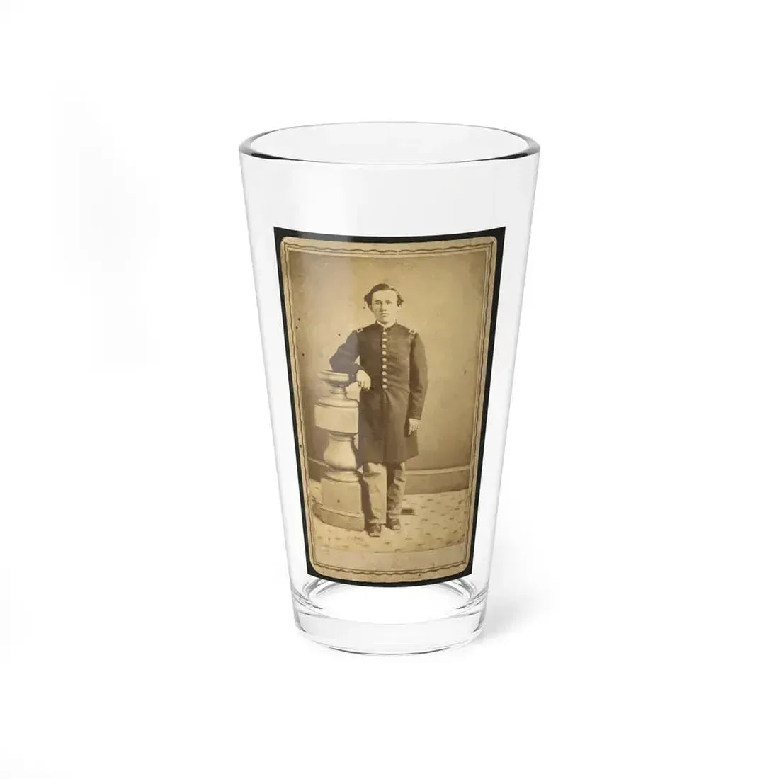 Full-Length Portrait Of An Unidentified Civil War Soldier 001 (U.S. Civil War) Pint Glass 16oz 16oz - Go Mug Yourself