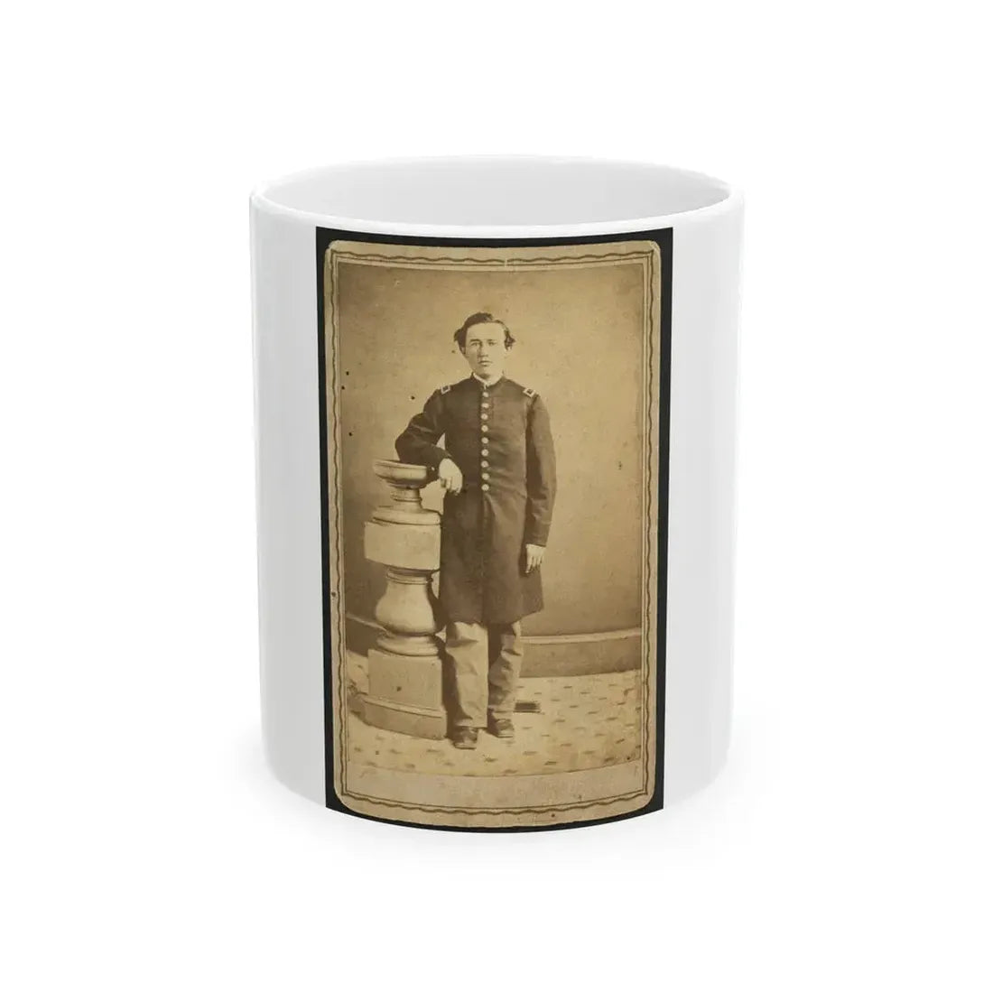 Full-Length Portrait Of An Unidentified Civil War Soldier 001 (U.S. Civil War) White Coffee Mug 11oz - Go Mug Yourself