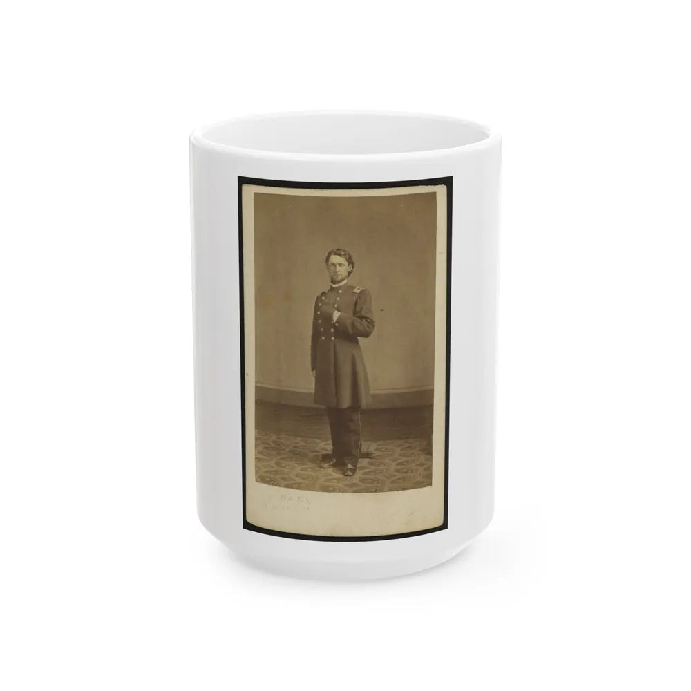 Full-Length Portrait Of An Unidentified Civil War Soldier 002 (U.S. Civil War) White Coffee Mug-15oz-Go Mug Yourself