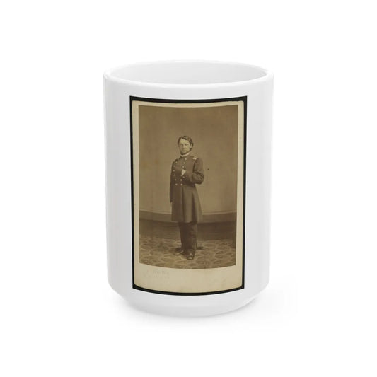 Full-Length Portrait Of An Unidentified Civil War Soldier 002 (U.S. Civil War) White Coffee Mug-15oz-Go Mug Yourself