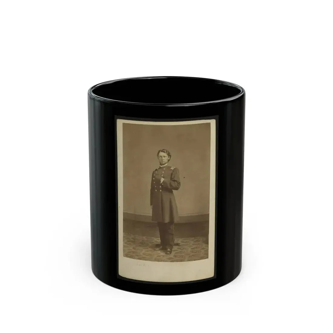 Full-Length Portrait Of An Unidentified Civil War Soldier 002 (U.S. Civil War) Black Coffee Mug 11oz - Go Mug Yourself
