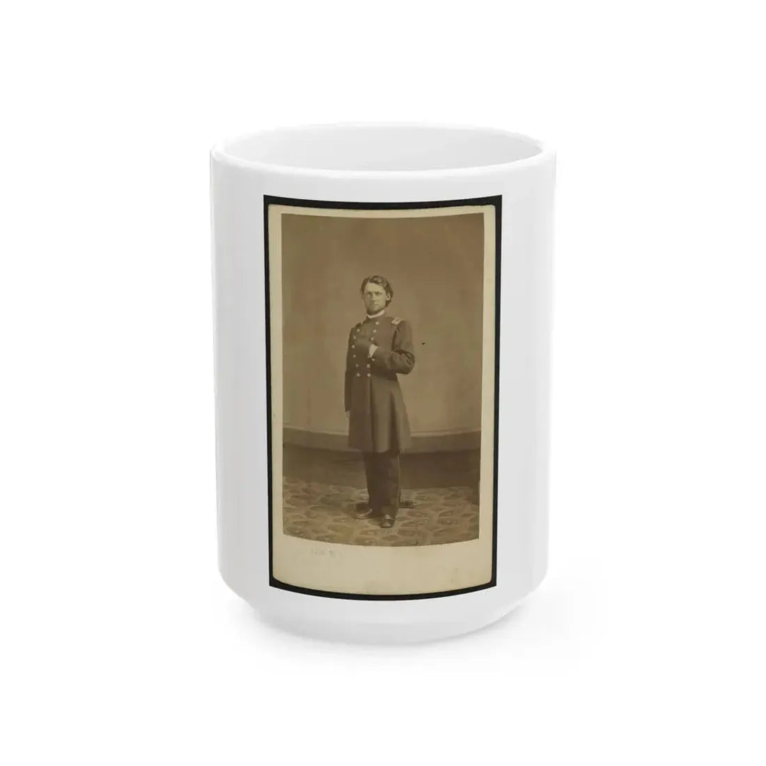 Full-Length Portrait Of An Unidentified Civil War Soldier 002 (U.S. Civil War) White Coffee Mug 15oz - Go Mug Yourself
