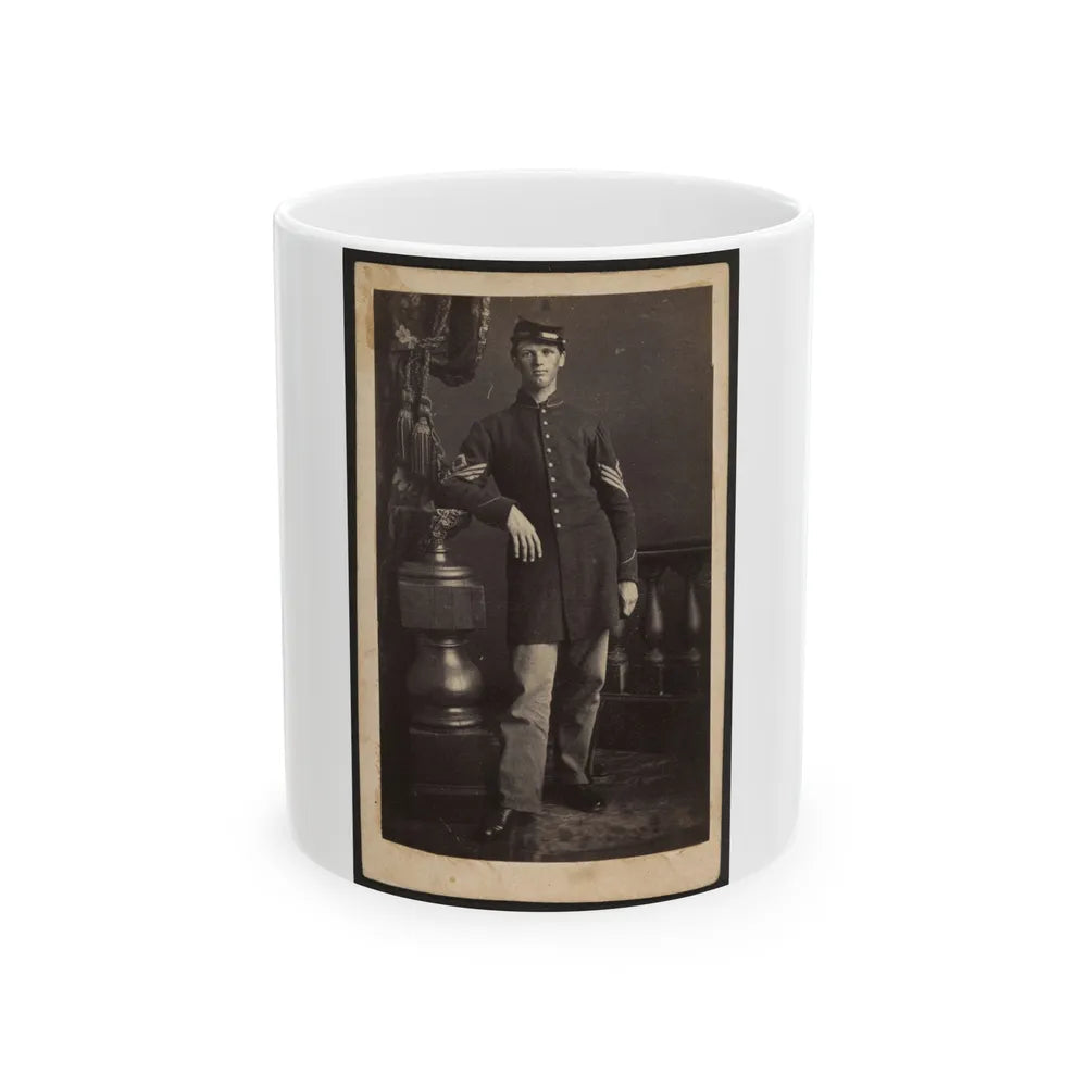 Full-Length Portrait Of An Unidentified Civil War Soldier (U.S. Civil War) White Coffee Mug-11oz-Go Mug Yourself