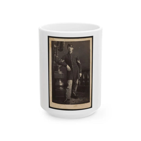 Full-Length Portrait Of An Unidentified Civil War Soldier (U.S. Civil War) White Coffee Mug-15oz-Go Mug Yourself