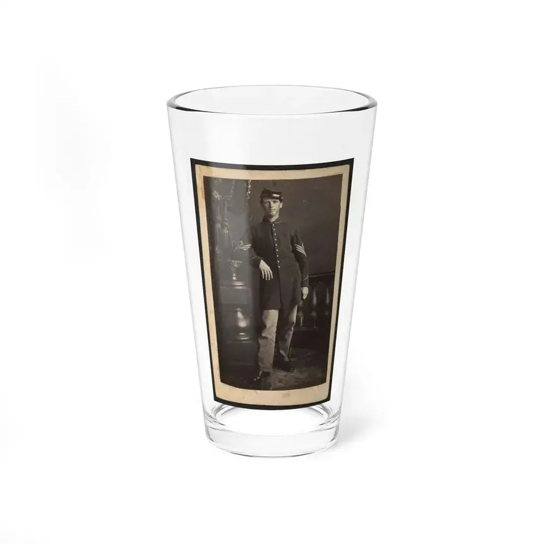 Full-Length Portrait Of An Unidentified Civil War Soldier (U.S. Civil War) Pint Glass 16oz 16oz - Go Mug Yourself