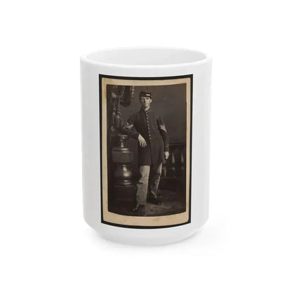 Full-Length Portrait Of An Unidentified Civil War Soldier (U.S. Civil War) White Coffee Mug 15oz - Go Mug Yourself