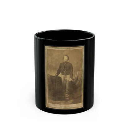 Full-Length Portrait Of Unidentified Civil War Soldier Standing Next To A Table (U.S. Civil War) Black Coffee Mug-11oz-Go Mug Yourself