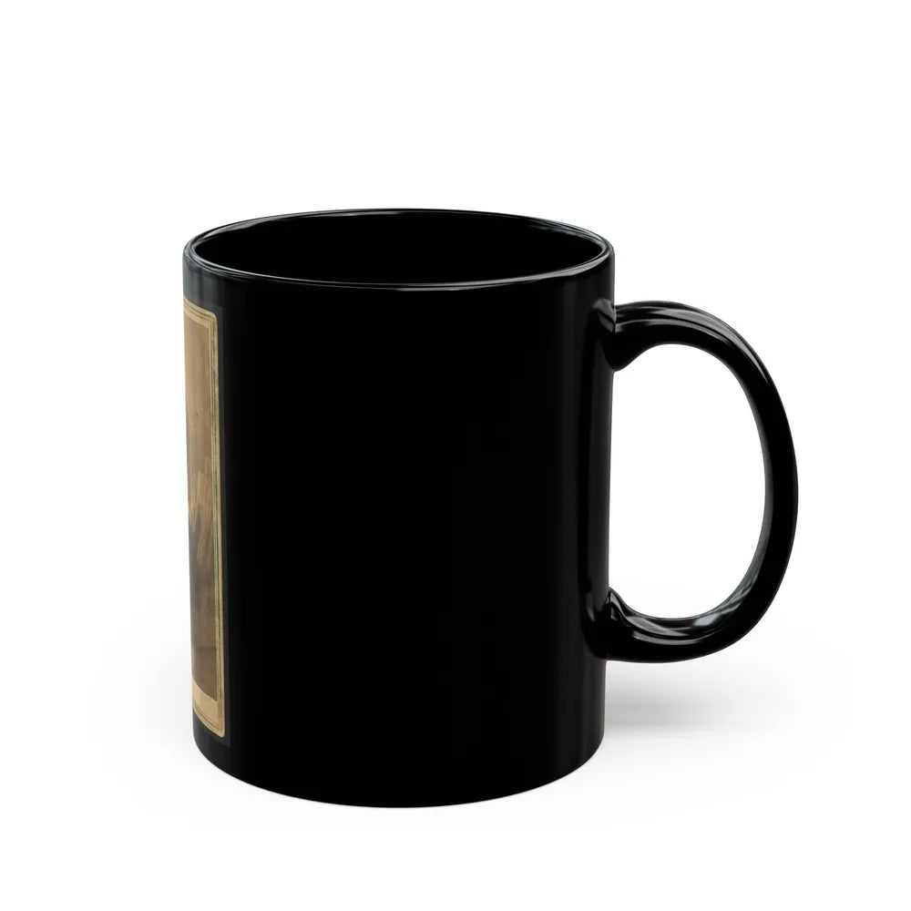 Full-Length Portrait Of Unidentified Civil War Soldier Standing Next To A Table (U.S. Civil War) Black Coffee Mug-Go Mug Yourself