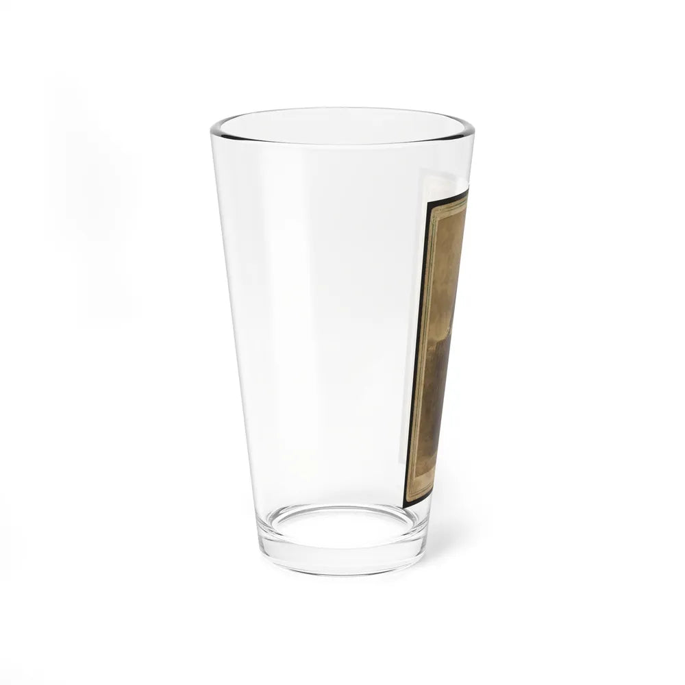 Full-Length Portrait Of Unidentified Civil War Soldier Standing Next To A Table (U.S. Civil War) Pint Glass 16oz-Go Mug Yourself