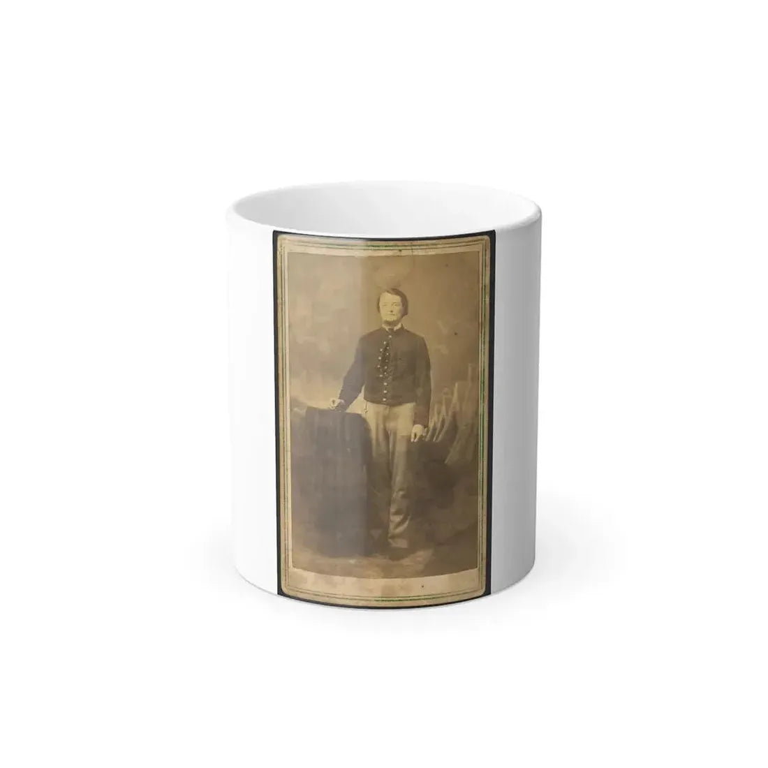 Full-Length Portrait of Unidentified Civil War Soldier Standing Next to a Table (U.S. Civil War) Color Changing Coffee Mug 11oz - Go Mug Yourself