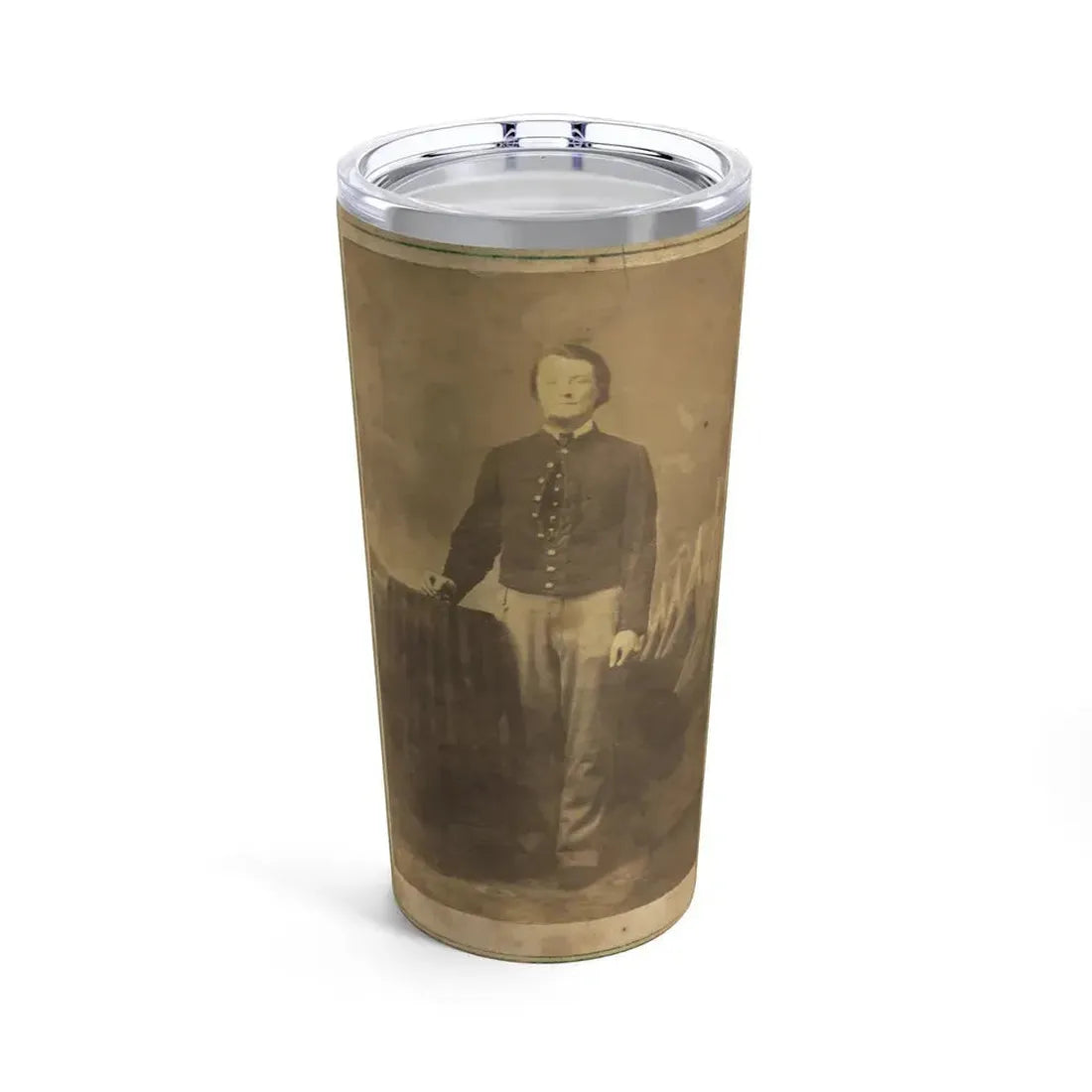 Full-Length Portrait Of Unidentified Civil War Soldier Standing Next To A Table (U.S. Civil War) Tumbler 20oz 20oz - Go Mug Yourself