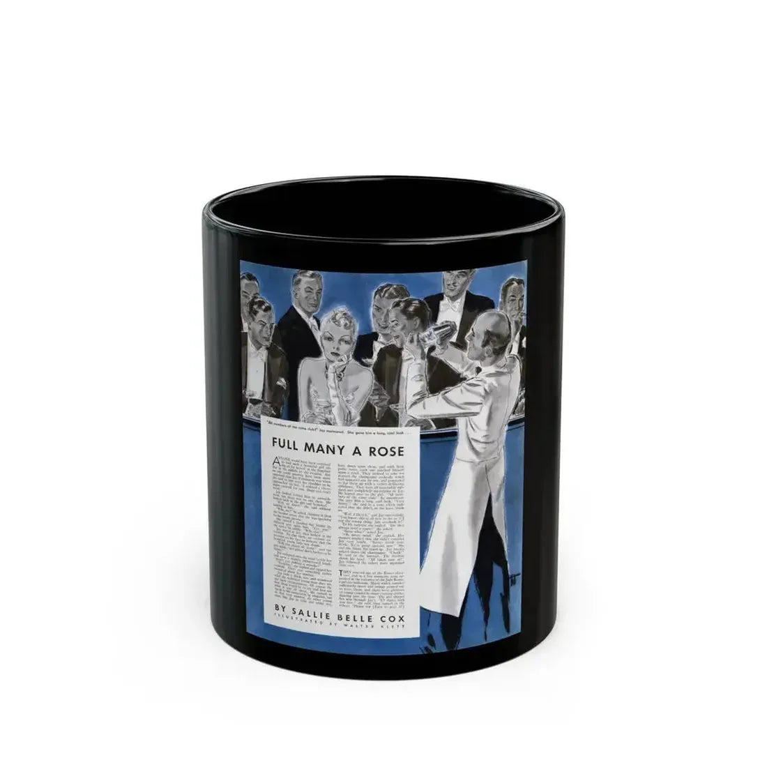 Full Many A Rose, McCall's magazine, December 1938 - Black Coffee Mug 11oz - Go Mug Yourself