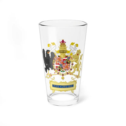 Full Ornamented Coat of Arms of Charles I of Spain 1516-1518 (Spain) (Coat of Arms) Pint Glass 16oz 16oz - Go Mug Yourself