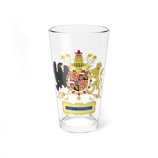 Full Ornamented Coat of Arms of Philip I of Castile (Spain) (Coat of Arms) Pint Glass 16oz 16oz - Go Mug Yourself