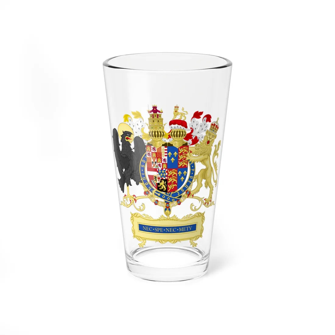 Full Ornamented Coat of arms of Philip II of Spain 1556-1558 (Spain) (Coat of Arms) Pint Glass 16oz 16oz - Go Mug Yourself