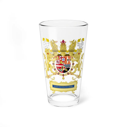 Full Ornamented Coat of Arms of Philip II of Spain 1580-1598 (Spain) (Coat of Arms) Pint Glass 16oz 16oz - Go Mug Yourself