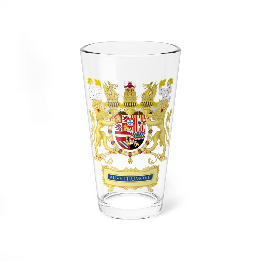 Full Ornamented Coat of Arms of Philip III of Spain (Spain) (Coat of Arms) Pint Glass 16oz 16oz - Go Mug Yourself