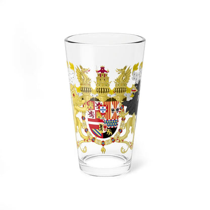 Full Ornamented Coat of Arms of Spanish House of Austria 1580-1668 (Spain) (Coat of Arms) Pint Glass 16oz 16oz - Go Mug Yourself