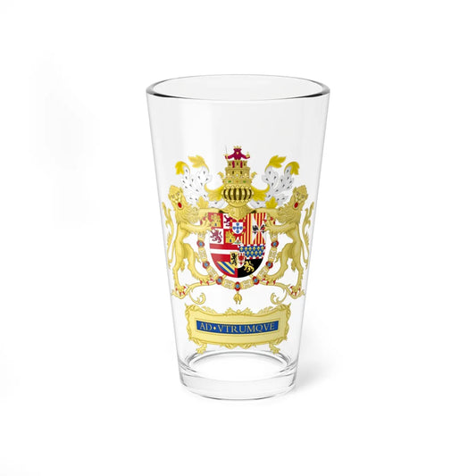 Full Ornamented Royal Coat of Arms of Spain 1621-1668 (Spain) (Coat of Arms) Pint Glass 16oz 16oz - Go Mug Yourself