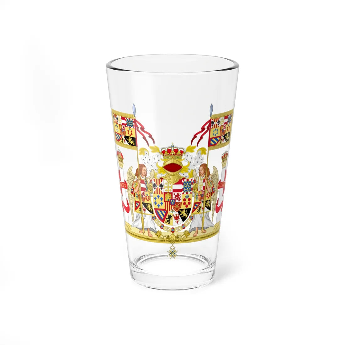 Full Ornamented Royal Coat of Arms of Spain 1931 (Spain) (Coat of Arms) Pint Glass 16oz 16oz - Go Mug Yourself