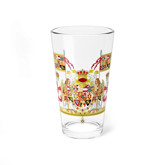 Full Ornamented Royal Coat of Arms of Spain 1931 (Spain) (Coat of Arms) Pint Glass 16oz 16oz - Go Mug Yourself