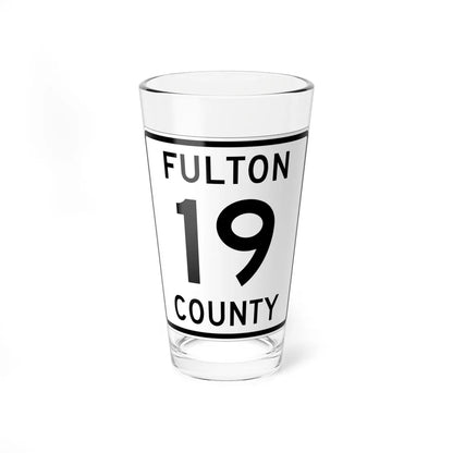 Fulton County Route 19 OH (Ohio) (Road Sign) Pint Glass 16oz 16oz - Go Mug Yourself