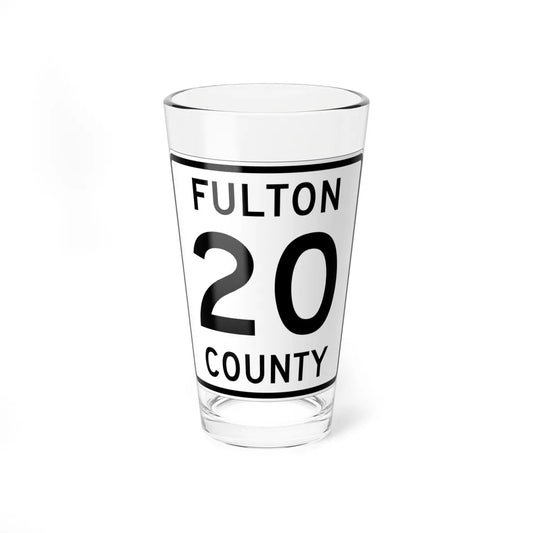 Fulton County Route 20 OH (Ohio) (Road Sign) Pint Glass 16oz 16oz - Go Mug Yourself