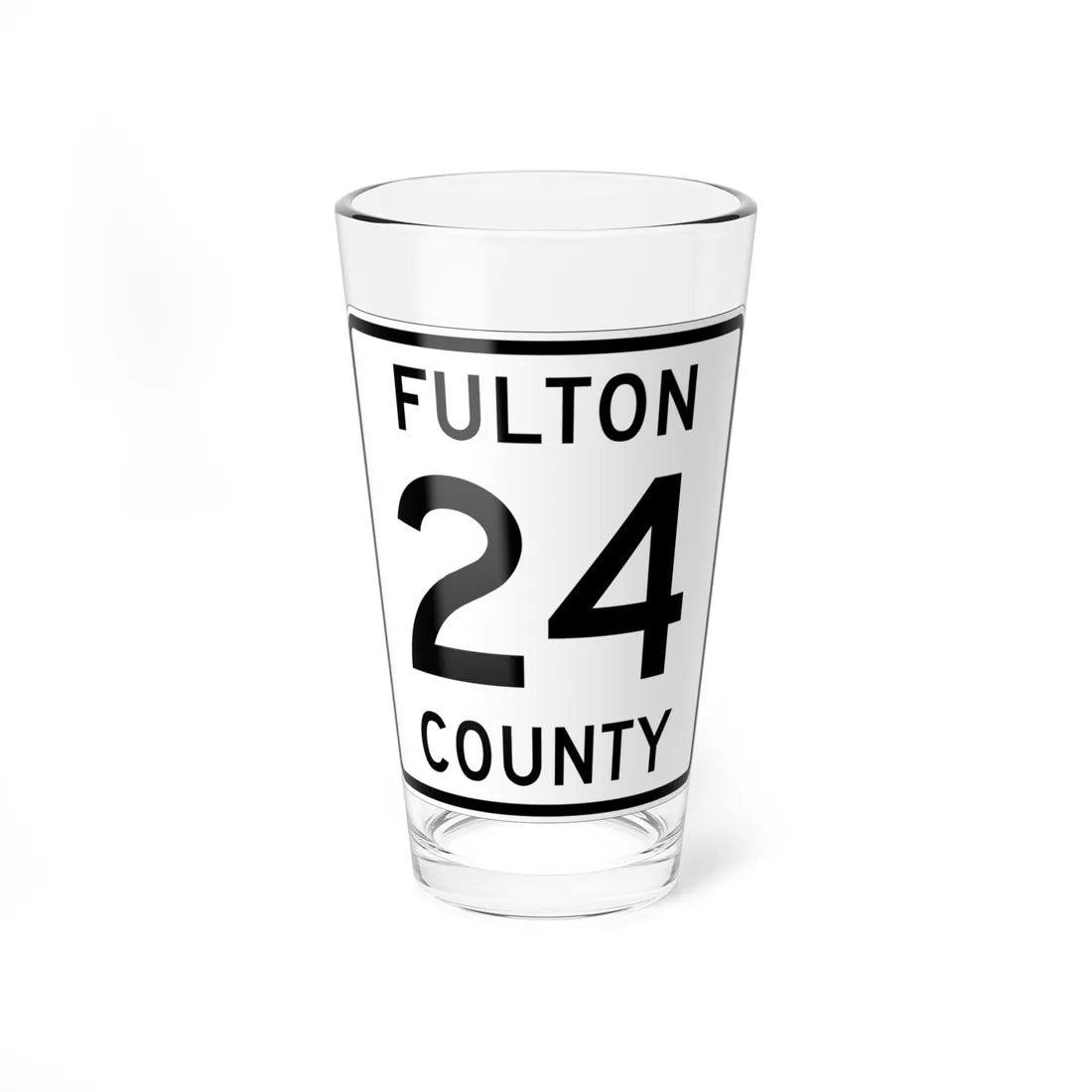 Fulton County Route 24 OH (Ohio) (Road Sign) Pint Glass 16oz 16oz - Go Mug Yourself