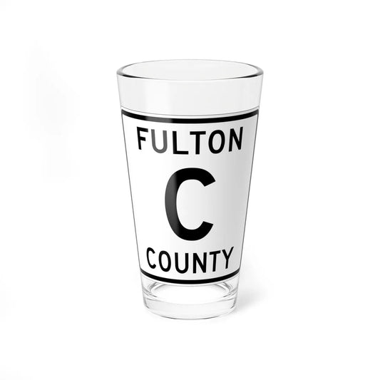 Fulton County Route C OH (Ohio) (Road Sign) Pint Glass 16oz 16oz - Go Mug Yourself