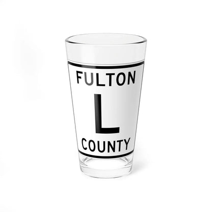 Fulton County Route L OH (Ohio) (Road Sign) Pint Glass 16oz 16oz - Go Mug Yourself