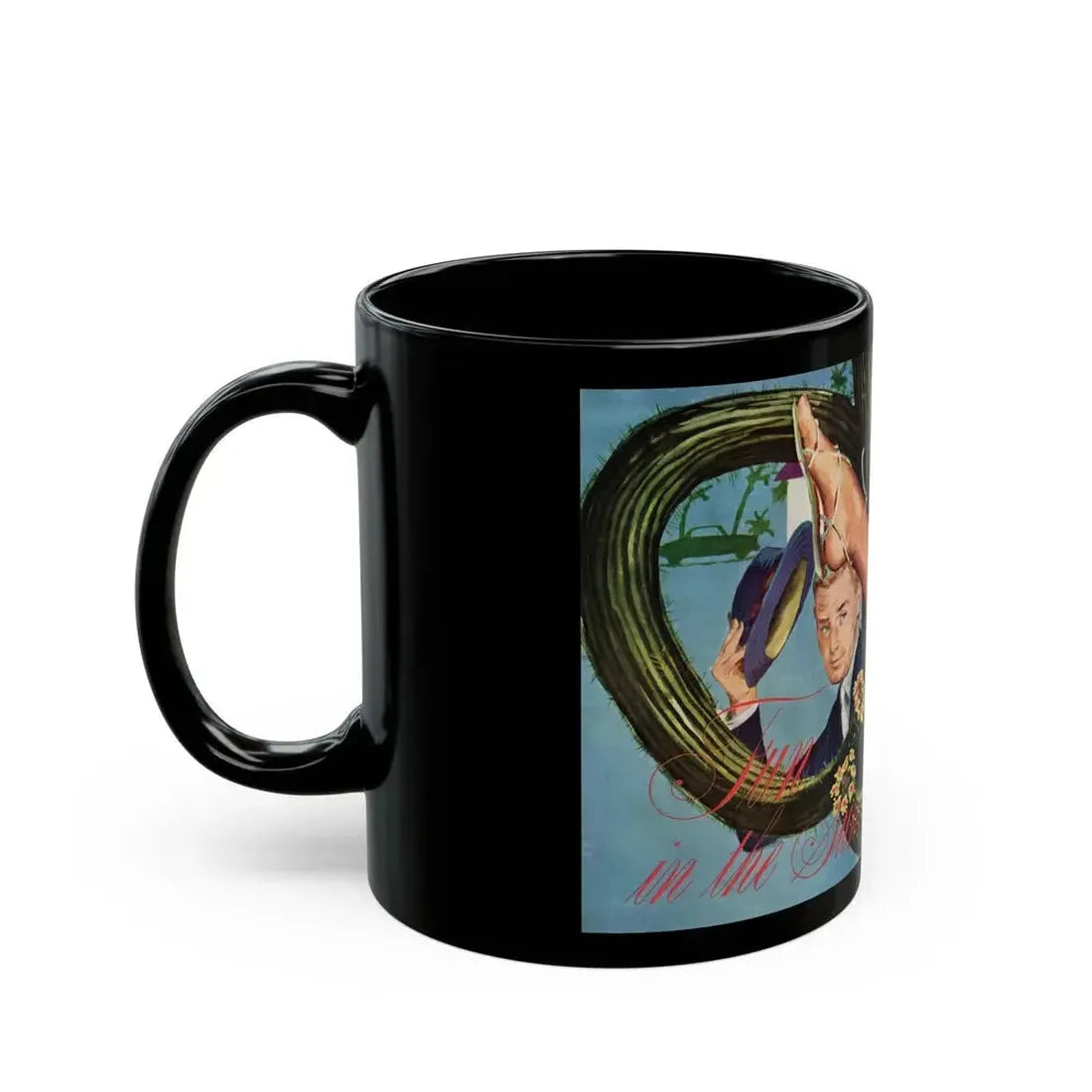 Fun in the Sun (1), Cosmopolitan, November 1953 - Black Coffee Mug - Go Mug Yourself